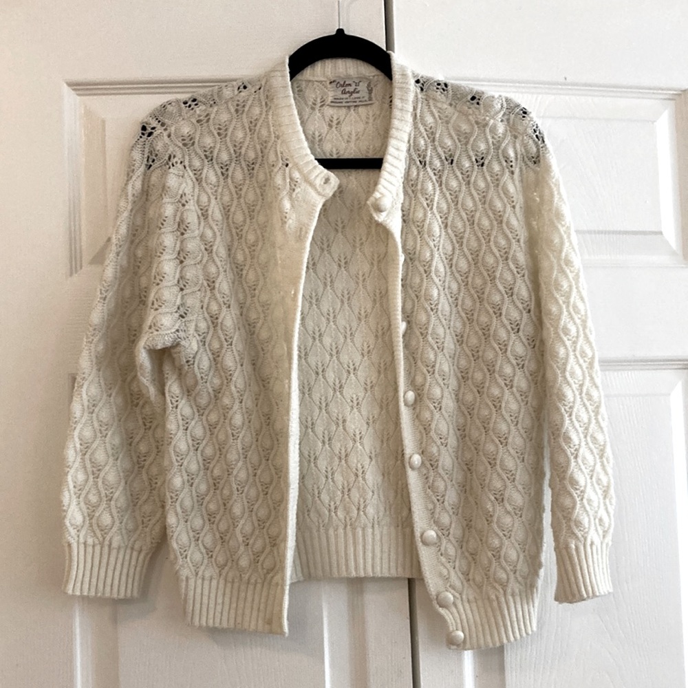 Vintage Cottagecore Cream Granny Cardigan